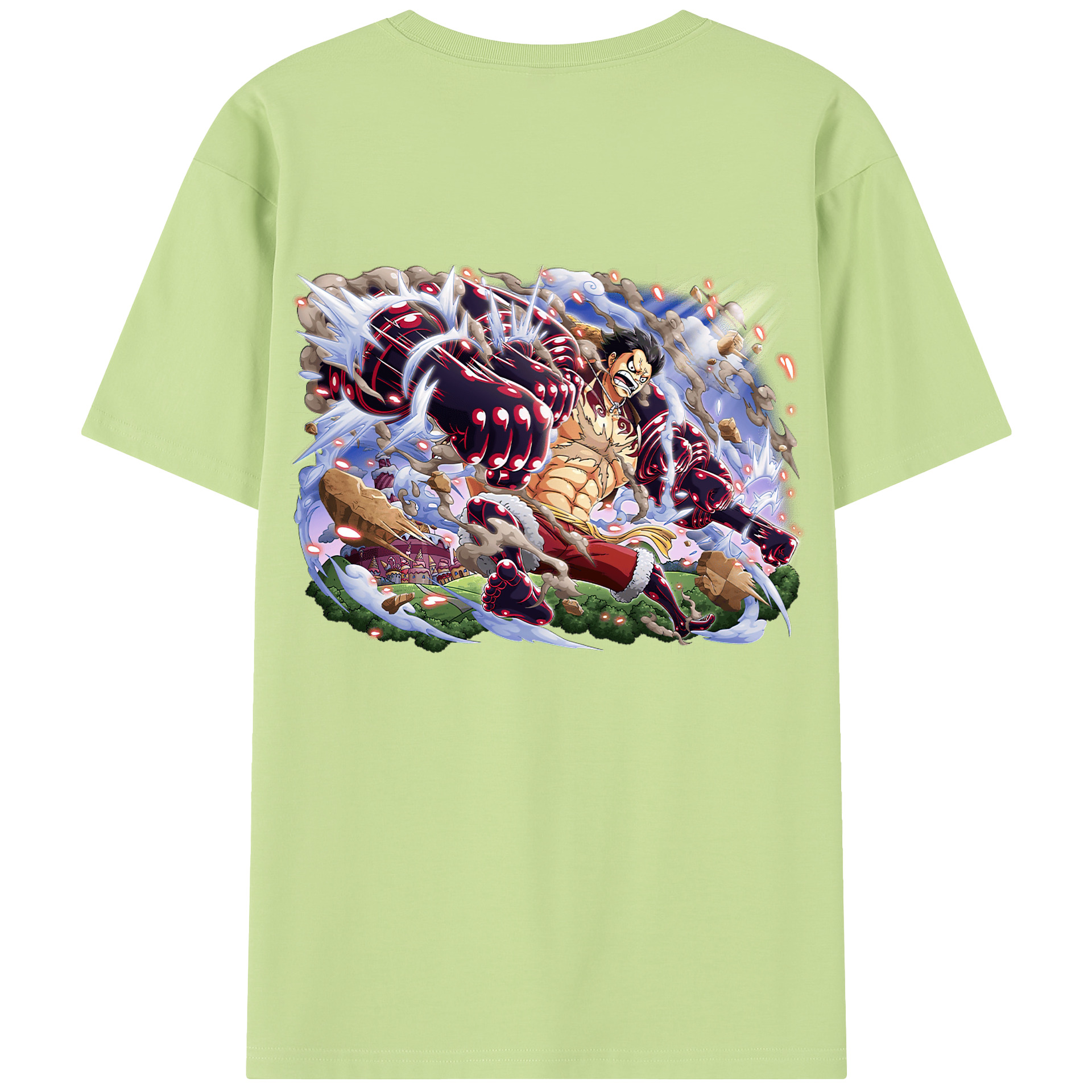 ワンピース モンキー・D・ルフィ ONE PIECE Monkey D. Luffy 綿100％半袖Tシャツ（背面プリント）